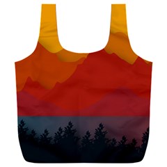 Mountain Forest Nature Scenery Art Mountains Full Print Recycle Bag (xxl) by Wegoenart