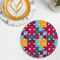 Background Pattern Texture Design Dots Wallpaper Uv Print Round Tile Coaster by Wegoenart