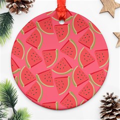 Watermelon Background Watermelon Wallpaper Ornament (round) by Wegoenart