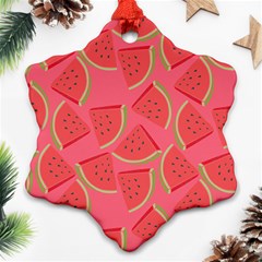 Watermelon Background Watermelon Wallpaper Ornament (snowflake) by Wegoenart