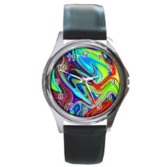 Fluid Forms Round Metal Watch