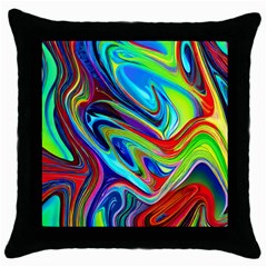 Fluid Forms Throw Pillow Case (Black)