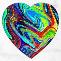 Fluid Forms Jigsaw Puzzle (heart) by GardenOfOphir