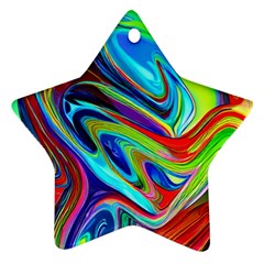 Fluid Forms Star Ornament (two Sides)