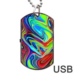 Fluid Forms Dog Tag Usb Flash (two Sides) by GardenOfOphir