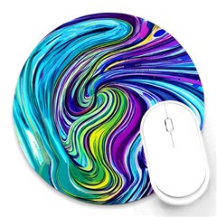 Waves Of Color Round Mousepad by GardenOfOphir