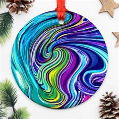 Waves Of Color Ornament (round) by GardenOfOphir