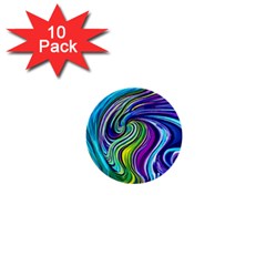 Waves Of Color 1  Mini Buttons (10 Pack)  by GardenOfOphir