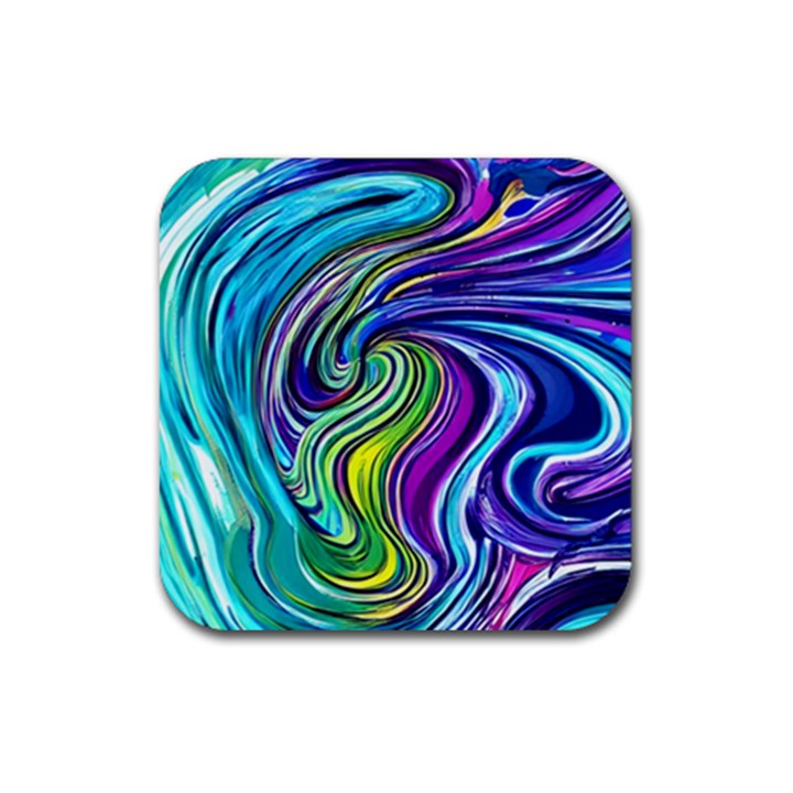 Waves Of Color Rubber Coaster (Square)