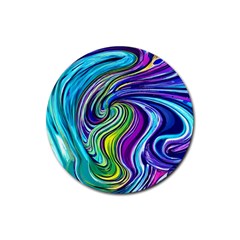 Waves Of Color Rubber Round Coaster (4 Pack) by GardenOfOphir