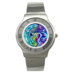 Waves Of Color Stainless Steel Watch by GardenOfOphir