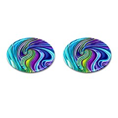 Waves Of Color Cufflinks (oval) by GardenOfOphir