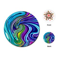 Waves Of Color Playing Cards Single Design (round) by GardenOfOphir