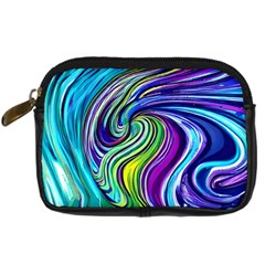 Waves Of Color Digital Camera Leather Case by GardenOfOphir