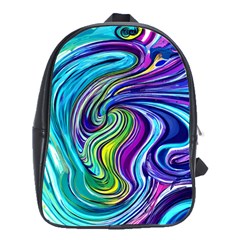 Waves Of Color School Bag (large) by GardenOfOphir