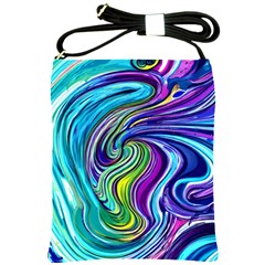 Waves Of Color Shoulder Sling Bag by GardenOfOphir