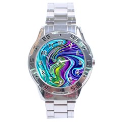 Waves Of Color Stainless Steel Analogue Watch by GardenOfOphir