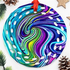 Waves Of Color Ornament (round Filigree) by GardenOfOphir