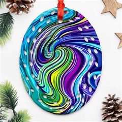 Waves Of Color Ornament (oval Filigree) by GardenOfOphir