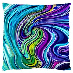 Waves Of Color Large Cushion Case (one Side) by GardenOfOphir