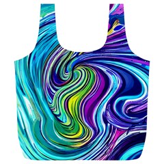 Waves Of Color Full Print Recycle Bag (xl) by GardenOfOphir