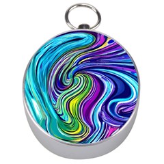 Waves Of Color Silver Compasses by GardenOfOphir