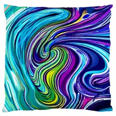 Waves Of Color Standard Premium Plush Fleece Cushion Case (one Side) by GardenOfOphir