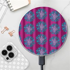 Art Floral Pattern Flower Seamless Decorative Wireless Fast Charger(white) by Wegoenart