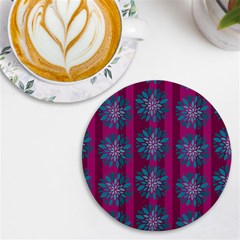 Art Floral Pattern Flower Seamless Decorative Uv Print Round Tile Coaster by Wegoenart