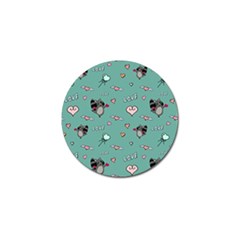 Raccoon Texture Seamless Scrapbooking Hearts Golf Ball Marker by Wegoenart