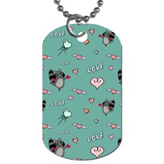 Raccoon Texture Seamless Scrapbooking Hearts Dog Tag (two Sides) by Wegoenart