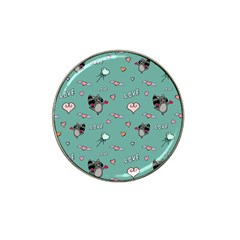 Raccoon Texture Seamless Scrapbooking Hearts Hat Clip Ball Marker by Wegoenart