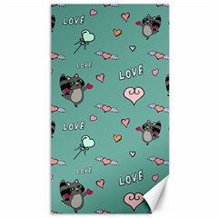 Raccoon Texture Seamless Scrapbooking Hearts Canvas 40  X 72  by Wegoenart