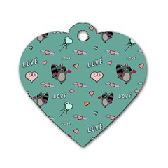 Raccoon Texture Seamless Scrapbooking Hearts Dog Tag Heart (one Side) by Wegoenart