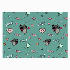 Raccoon Texture Seamless Scrapbooking Hearts Large Glasses Cloth by Wegoenart