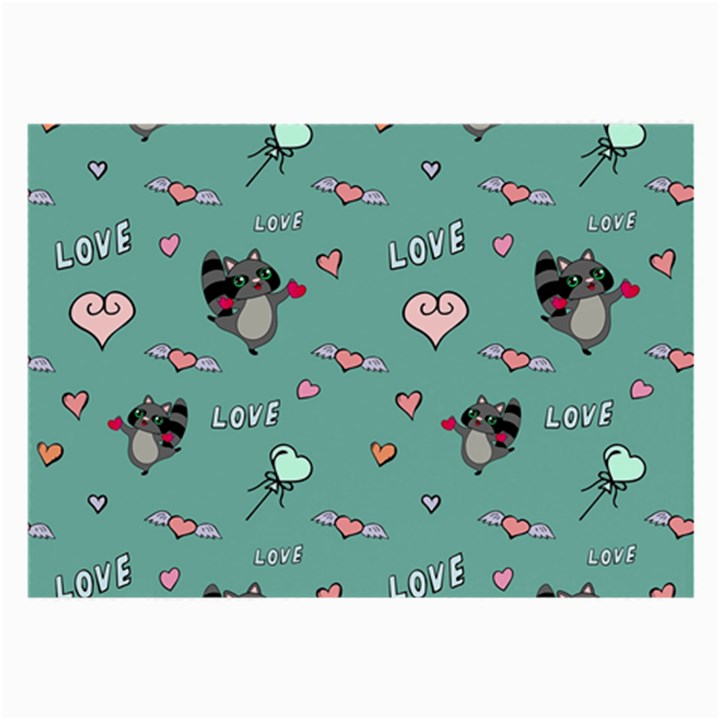 Raccoon Texture Seamless Scrapbooking Hearts Large Glasses Cloth