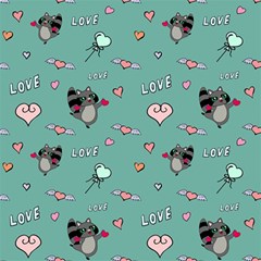 Raccoon Texture Seamless Scrapbooking Hearts Play Mat (square) by Wegoenart