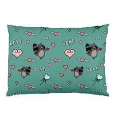 Raccoon Texture Seamless Scrapbooking Hearts Pillow Case (two Sides) by Wegoenart