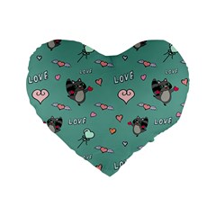 Raccoon Texture Seamless Scrapbooking Hearts Standard 16  Premium Heart Shape Cushions by Wegoenart