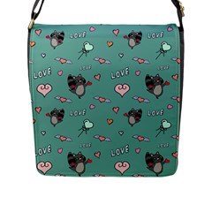 Raccoon Texture Seamless Scrapbooking Hearts Flap Closure Messenger Bag (l) by Wegoenart