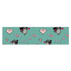 Raccoon Texture Seamless Scrapbooking Hearts Oblong Satin Scarf (16  X 60 ) by Wegoenart