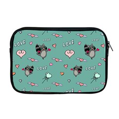 Raccoon Texture Seamless Scrapbooking Hearts Apple Macbook Pro 17  Zipper Case