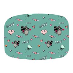 Raccoon Texture Seamless Scrapbooking Hearts Mini Square Pill Box by Wegoenart