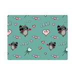 Raccoon Texture Seamless Scrapbooking Hearts One Side Premium Plush Fleece Blanket (Mini) 35 x27  Blanket Front