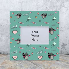 Raccoon Texture Seamless Scrapbooking Hearts White Box Photo Frame 4  X 6  by Wegoenart