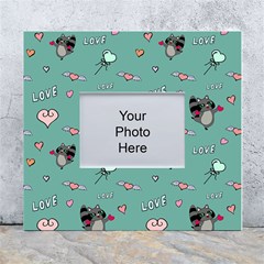 Raccoon Texture Seamless Scrapbooking Hearts White Wall Photo Frame 5  X 7  by Wegoenart