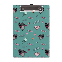 Raccoon Texture Seamless Scrapbooking Hearts A5 Acrylic Clipboard