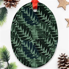 Background Pattern Leaves Texture Design Wallpaper Ornament (oval) by Wegoenart