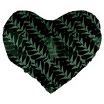 Background Pattern Leaves Texture Design Wallpaper Large 19  Premium Heart Shape Cushions Back