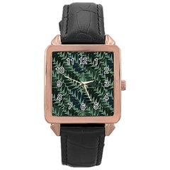 Background Pattern Leaves Texture Design Wallpaper Rose Gold Leather Watch  by Wegoenart